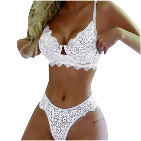 Costume De Lingerie Sexy Pour Femme En Dentelle Fronc E Trois Points