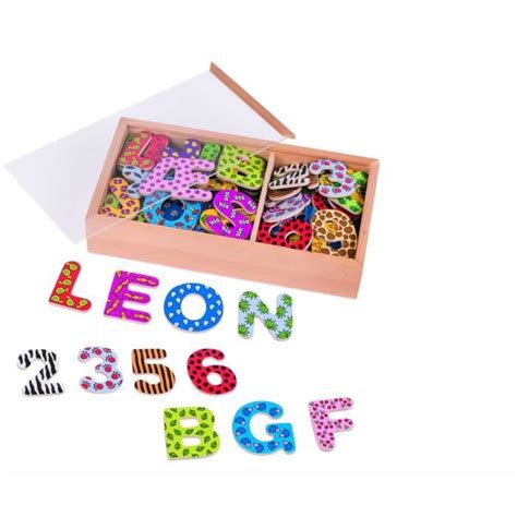 Aimants en bois coloré alphabets et chiffres Tomy Cdiscount Jeux Jouets