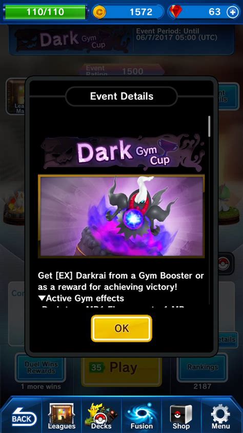 New Pok Mon Duel Gameplay Footage Of The Dark Gym Cup Pok Mon Blog