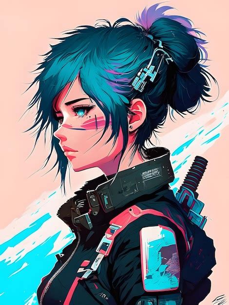 Premium AI Image | futuristic anime girl wallpaper