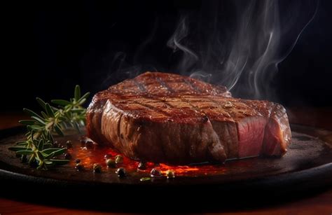 Premium AI Image Hot Juicy Steak With Grill Marks Beef Steak Grilled