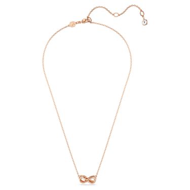 Hyperbola Pendant Pav Infinity White Rose Gold Tone Plated Swarovski