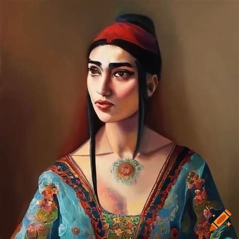 Armenian Woman In Traditional Clothes Painting Inspired By Degas On