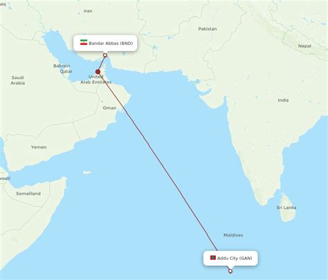 All Flight Routes From Gan Island To Bandar Abbas Gan To Bnd Flight