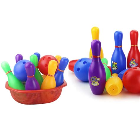 Colorful Standard 12 Piece Bowling Set w/ 10 Pins, 2 Bowling Balls ...