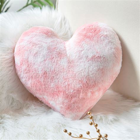 Phantoscope Pink Heart Shape Decorative Throw Pillow X