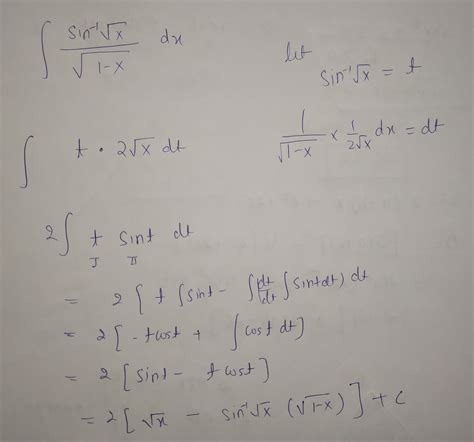 Int Arcsin√x√1 Xdx Maths Questions