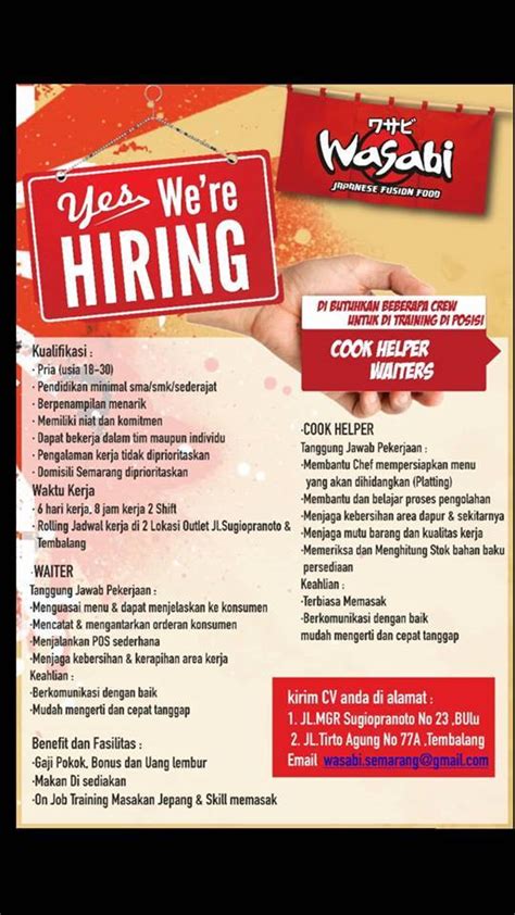 Lowongan Kerja Dibutuhkan Server Waiter Pria Wanita Full Time Part