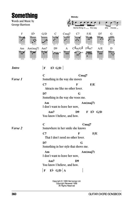 Something By The Beatles Guitar Chordslyrics Guitar Instructor