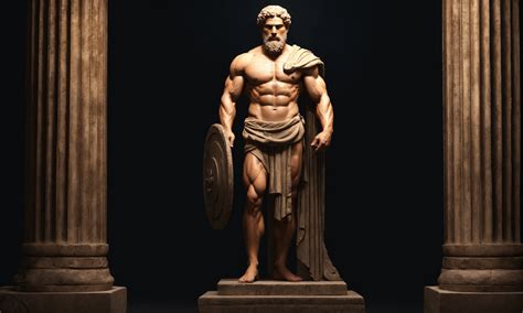 Lexica Strong Stoic Man Full Body Muscle Stoic Sculpture Dark