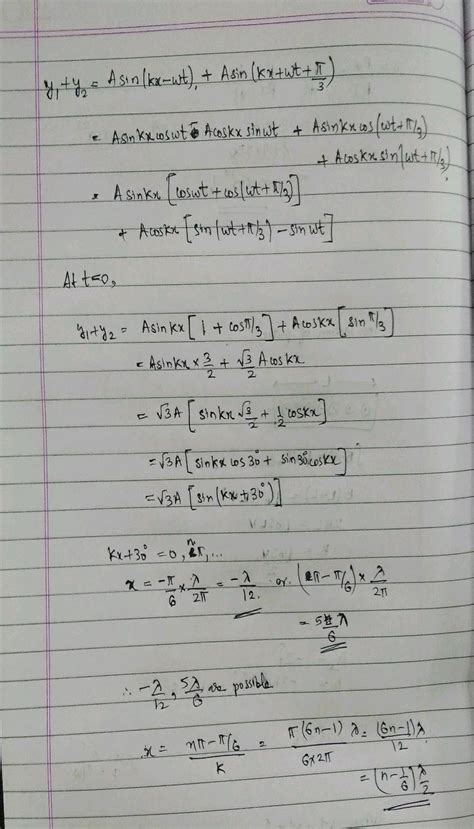 The Equation Of A Wave Travelling Along Positive X Axis As Shown In