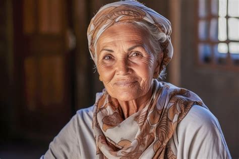 Hermosa anciana de etnia árabe o del medio oriente de unos ochenta años