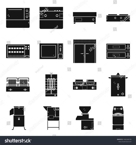 Kitchenware Vector Black Icon Setvector Isolated Stock Vector Royalty