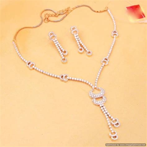 Diamond Look Silver Necklace Set Sanvi Jewels Pvt Ltd 668187