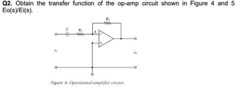 SOLVED Q2 Obtain The Transfer Function Of The Op Circuit Shown In