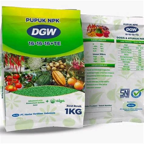 Jual Pupuk NPK Dgw 16 16 16 Te 1kg Kemasan Pabrik Kota Probolinggo