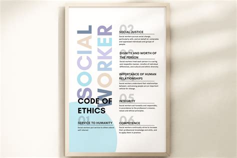 Social Worker Code Of Ethics Social Work Values Nasw Code Of Etsy