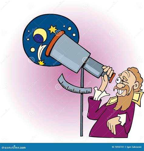 Galileo The Astronomer Cartoon Vector | CartoonDealer.com #7093741