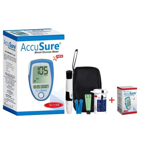 Accusure Instant Digital Blood Glucose Glucometer Kit Combo Value Pack