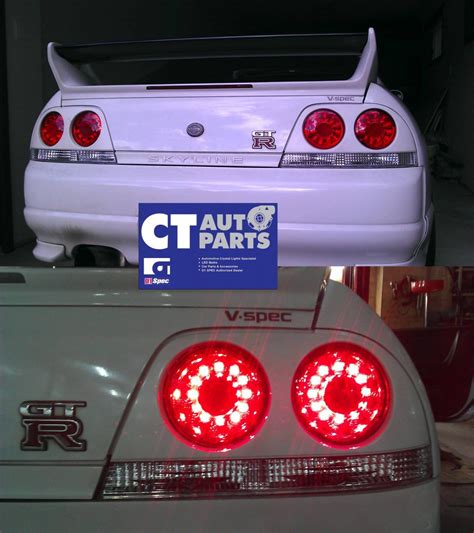 Clear Red Led Tail Lights For Nissan Skyline R Gtr Gtst Gts T