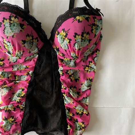 Vintage Betsey Johnson Corset Bustier Floral Flower Spring Summer 90s