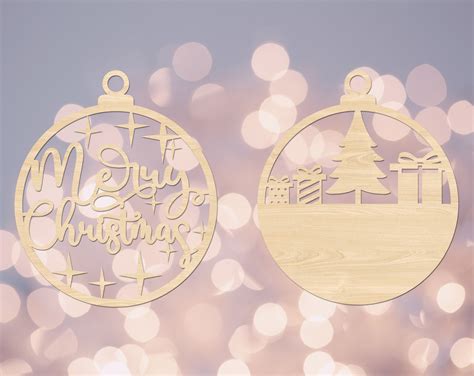 Christmas Ornament Laser Cut Files 8 Designs By Lemonstudiocreations