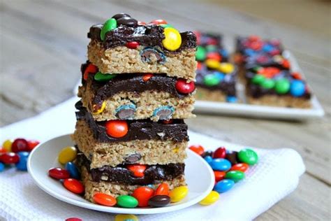 No Bake Monster Cookie Bars Recipe Girl