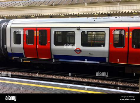Side View Of London Underground Train London England Uk Stock Photo