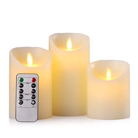 Flameless Candles Battery Operated Pillar Real Wax Flickering Moving Wick Ebay