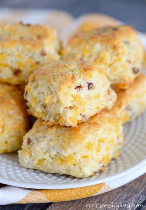 Easy Bacon Cheddar Biscuits Recipe Creations By Kara