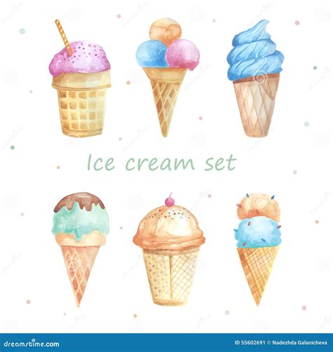 Watercolor Ice Cream Royalty Free Illustration CartoonDealer