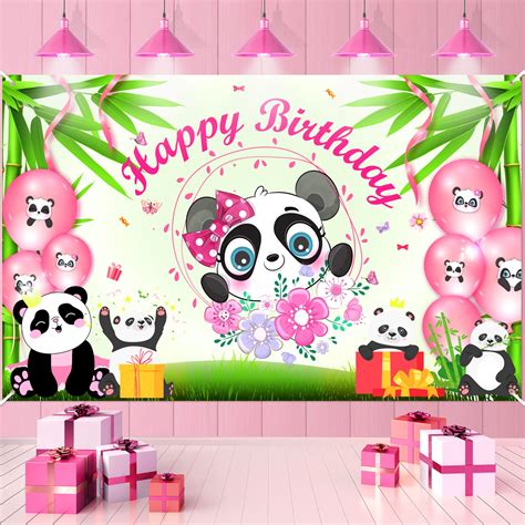 Buy Panda Birthday Party Supplies For Girls Pink Panda Happy Birthday