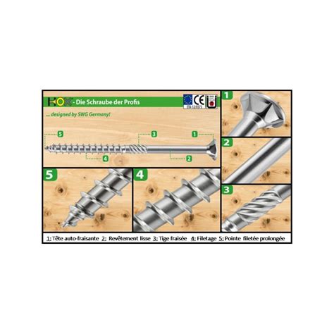 Vis Bois Hox Swg Universelle T Te Frais E Empreinte Torx