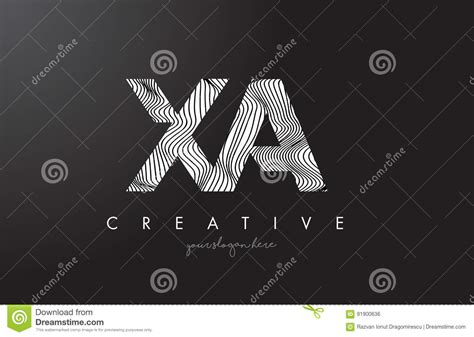 Xa X A Letter Logo With Zebra Lines Texture Design Vector Stock Vector