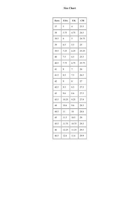 Size Conversion Chart Download Printable Pdf Templateroller