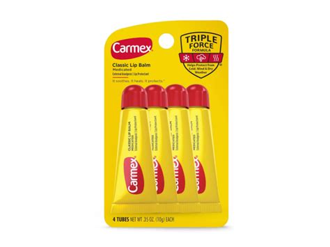 Carmex Classic Lip Balm Medicated 0 35 Oz 10 G Pack Of 4 Ingredients And Reviews