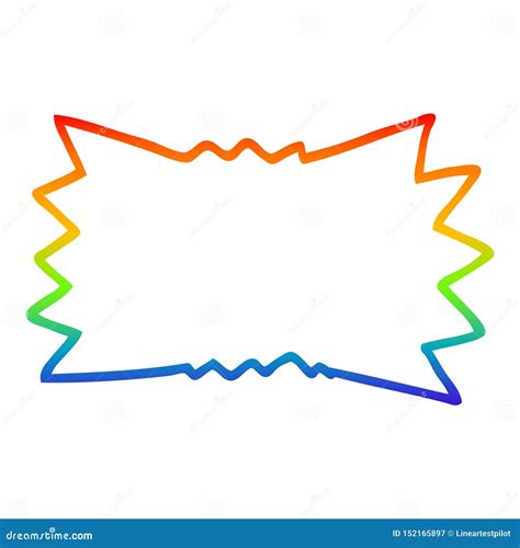 A Creative Rainbow Gradient Line Drawing Cartoon Explosion Symbol Stock