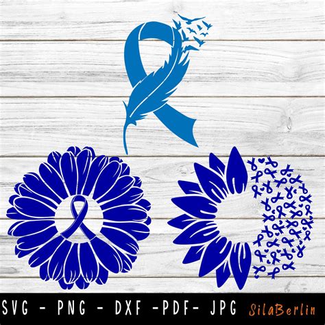 Sunflower Colon Cancer Bundle Svg Feather Colon Cancer Svg Etsy Ireland