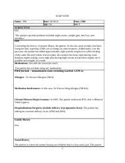 Su Nsg W A Gonzalez J Doc Soap Note Name Pm Date Age Time Sex F