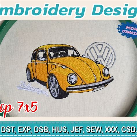 Vw Beetle Embroidery Etsy