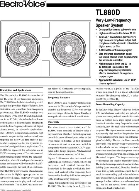 Electro Voice Tl D Users Manual