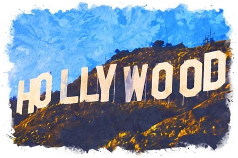 Hollywood Sign View Watercolor Graphic By Poster Boutique · Creative