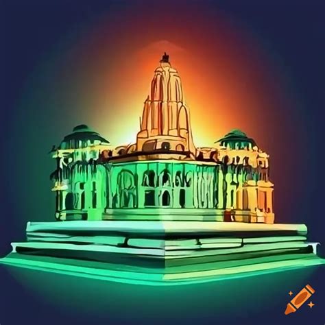 Ram Mandir Ayodhya Adorned With Green White And Orange Lights For