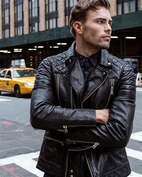 Stylish Men's Leather Jacket Outfit