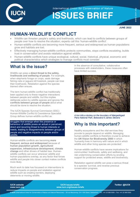 Understanding The Causes And Solutions For Human Wildlife Conflict Sample