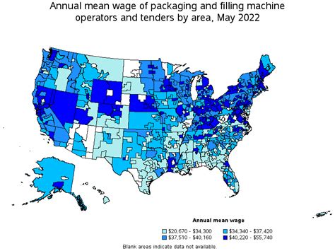 Map Of Annual Mean Wages Of Packaging And Filling Machine Operators And