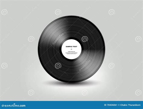 Registro De Vinil Preto Isolado No Fundo Branco Vetor Ilustra O Do