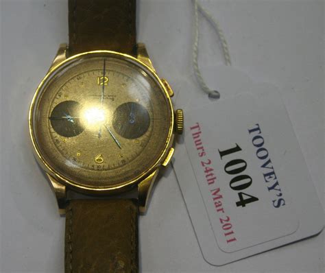 A Chronographe Suisse Antimagnetique Gold Cased Gentleman S Wristwatch