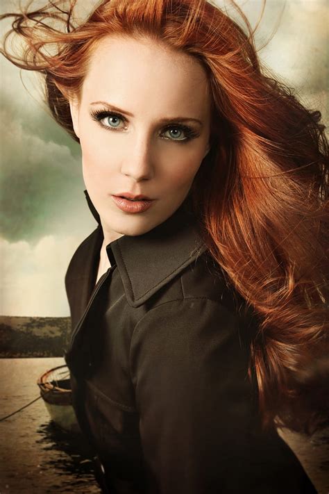 Simone Simons Redhead Women Singer Symphonic Metal Music Black