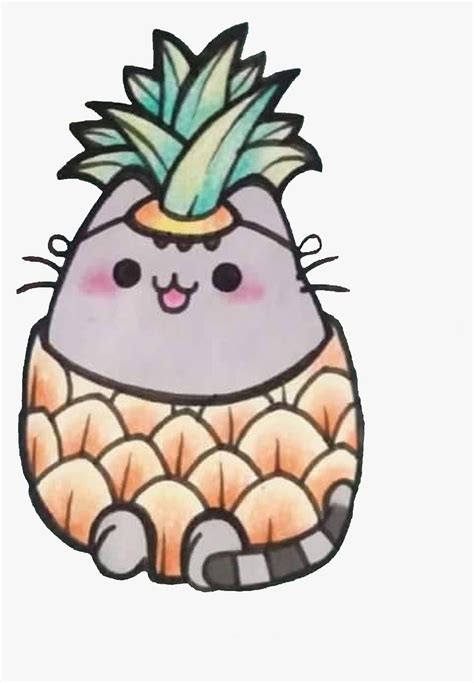 Transparent Pusheen Clipart Transparent Background Pineapple Kawaii